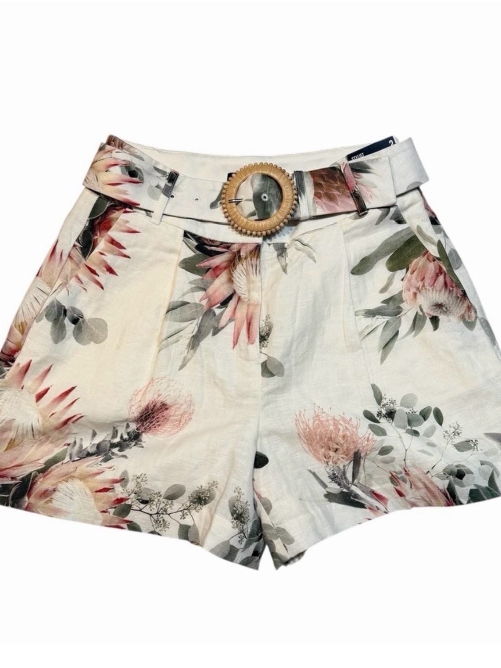 Express Stylist Linen Blend Floral Shorts 0